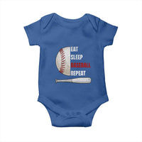 Baseball Player Baby Onesie Retro Funny Eat Sleep Baseball Repeat