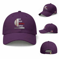 Baseball Player Baseball Cap Retro Funny Eat Sleep Baseball Repeat