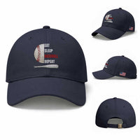 Baseball Player Baseball Cap Retro Funny Eat Sleep Baseball Repeat
