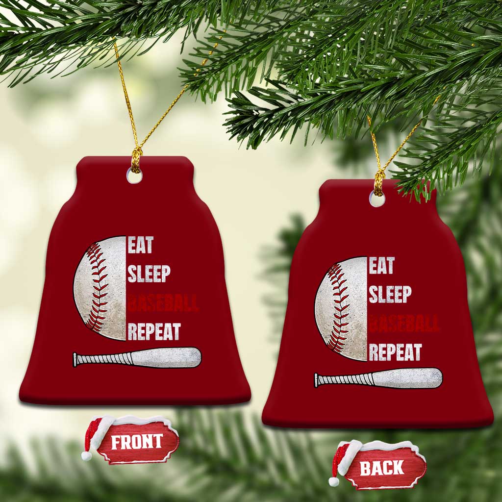 Baseball Player Ceramic Ornament Retro Funny Eat Sleep Baseball Repeat