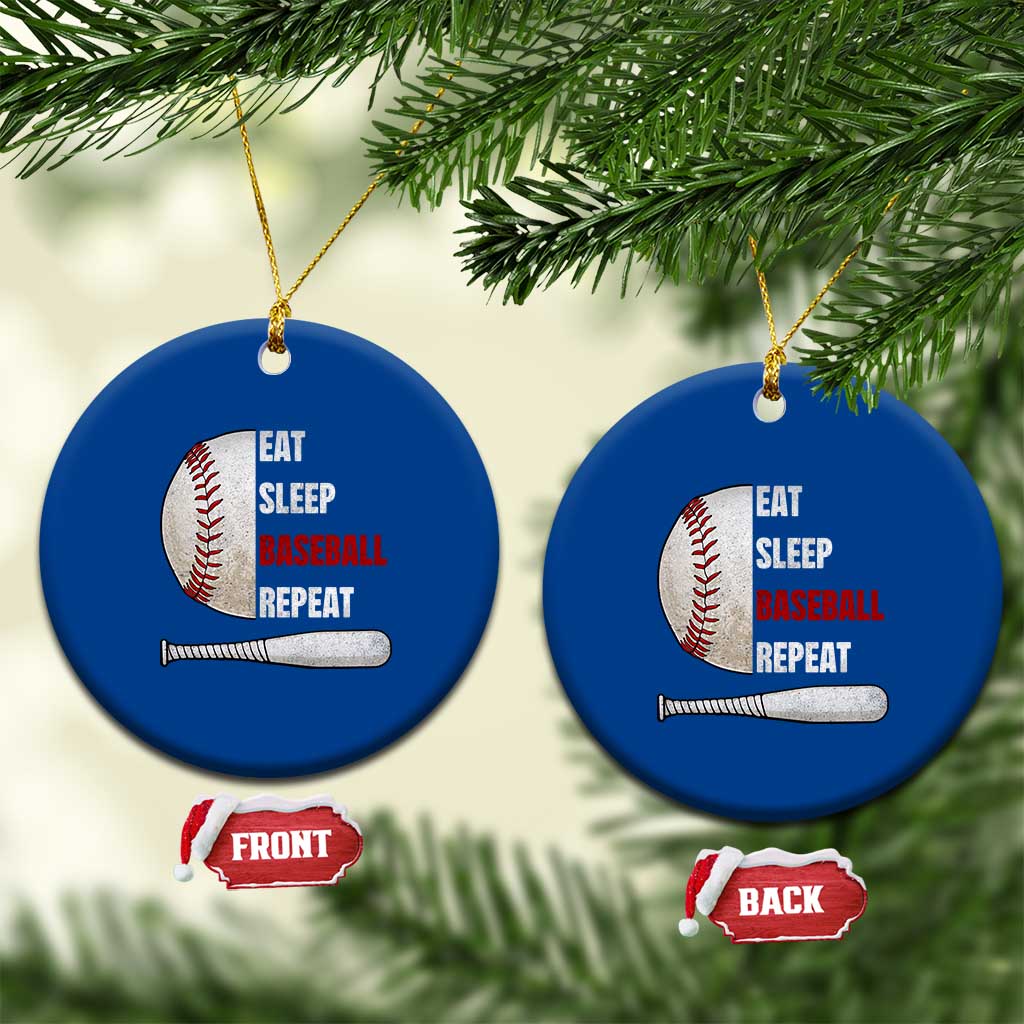 Baseball Player Ceramic Ornament Retro Funny Eat Sleep Baseball Repeat