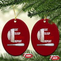 Baseball Player Ceramic Ornament Retro Funny Eat Sleep Baseball Repeat