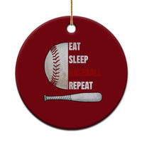 Baseball Player Ceramic Ornament Retro Funny Eat Sleep Baseball Repeat