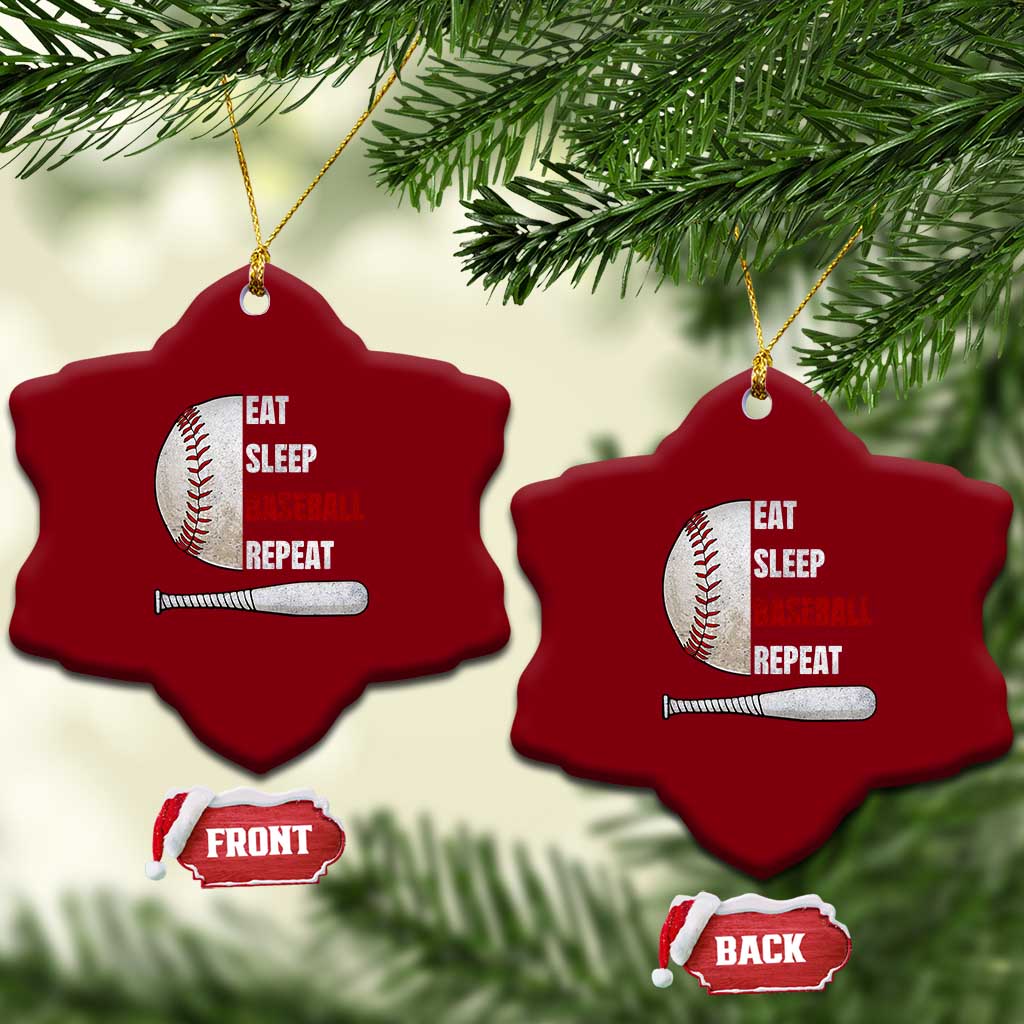 Baseball Player Ceramic Ornament Retro Funny Eat Sleep Baseball Repeat