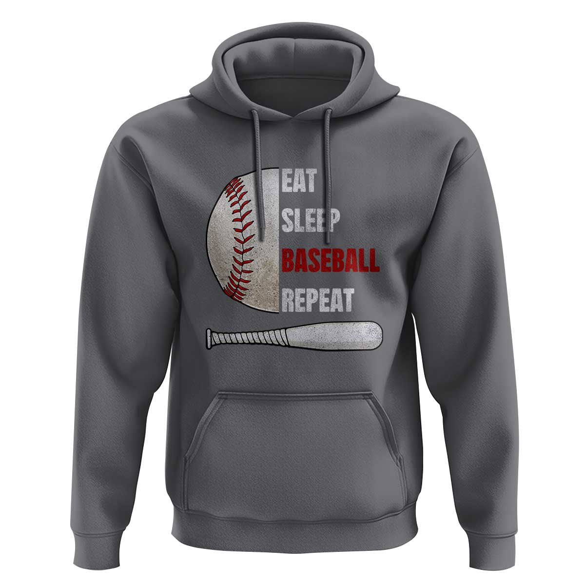 Baseball Player Hoodie Retro Funny Eat Sleep Baseball Repeat