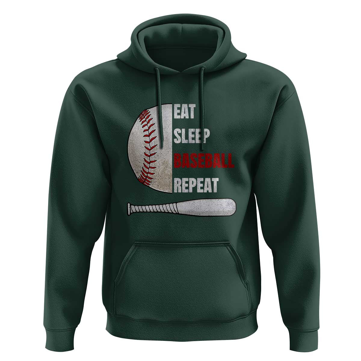 Baseball Player Hoodie Retro Funny Eat Sleep Baseball Repeat
