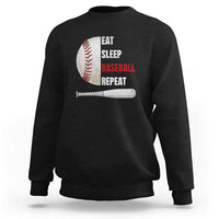Baseball Player Sweatshirt Retro Funny Eat Sleep Baseball Repeat