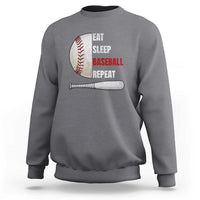 Baseball Player Sweatshirt Retro Funny Eat Sleep Baseball Repeat