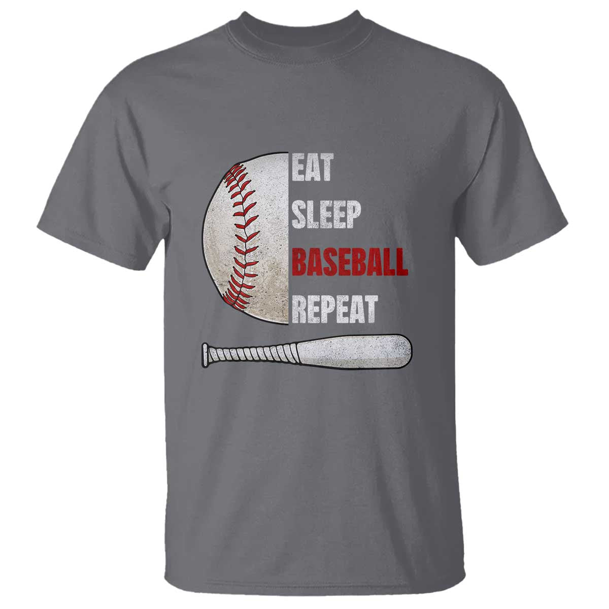 Baseball Player T Shirt Retro Funny Eat Sleep Baseball Repeat