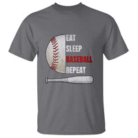 Baseball Player T Shirt Retro Funny Eat Sleep Baseball Repeat