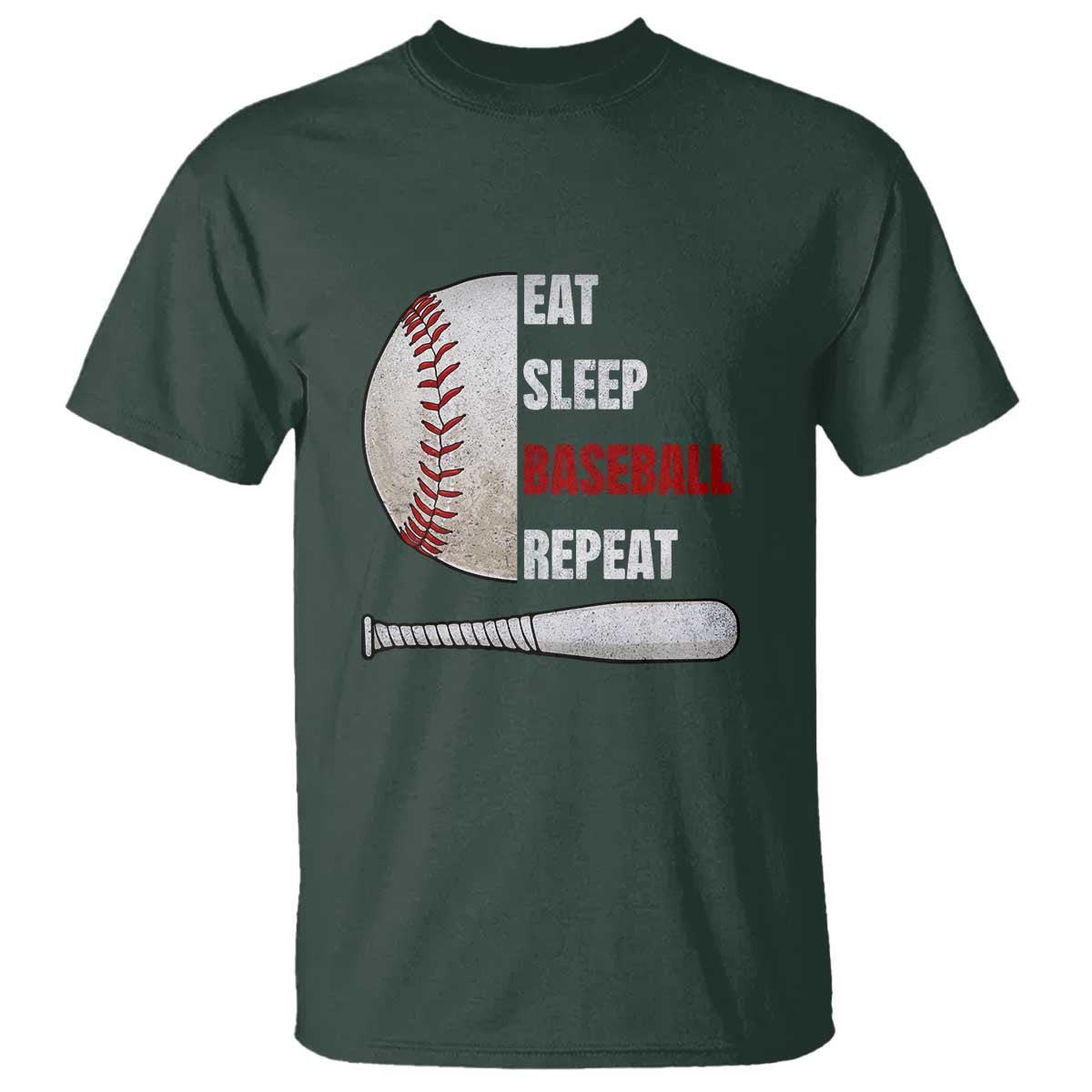 Baseball Player T Shirt Retro Funny Eat Sleep Baseball Repeat