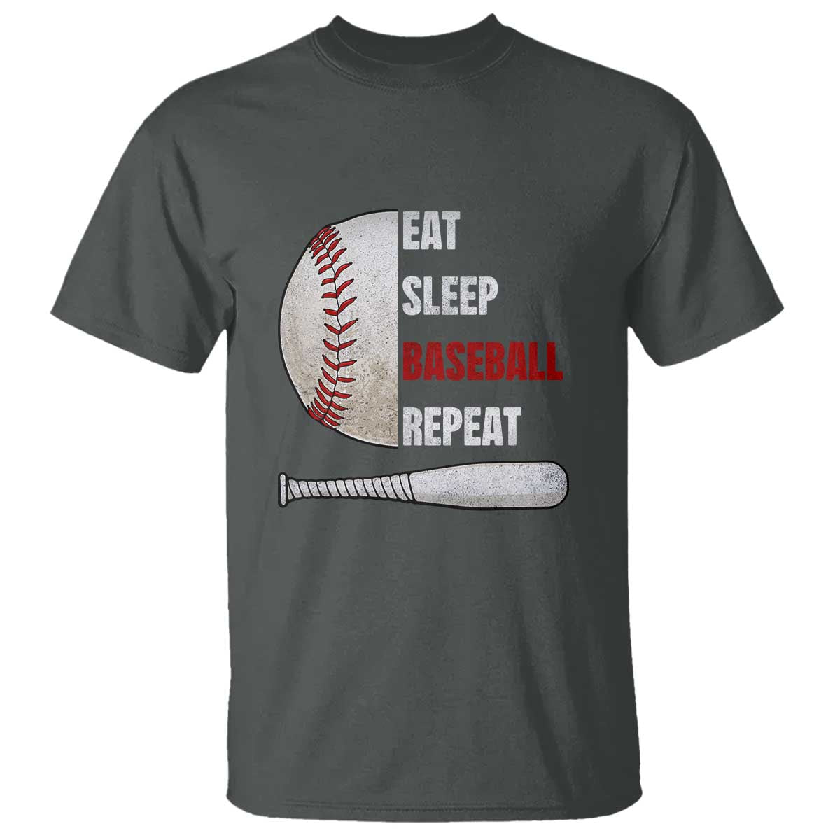 Baseball Player T Shirt Retro Funny Eat Sleep Baseball Repeat