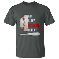 Baseball Player T Shirt Retro Funny Eat Sleep Baseball Repeat