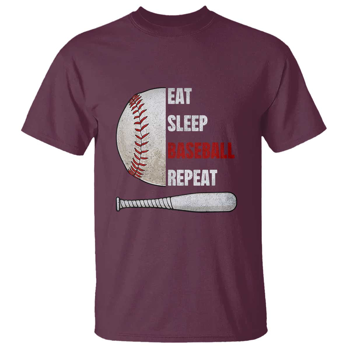 Baseball Player T Shirt Retro Funny Eat Sleep Baseball Repeat