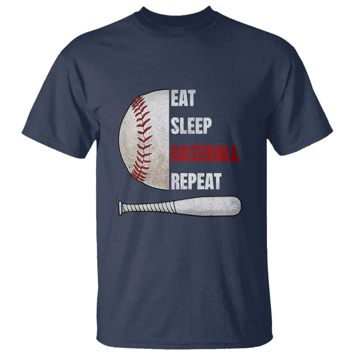 Baseball Player T Shirt Retro Funny Eat Sleep Baseball Repeat