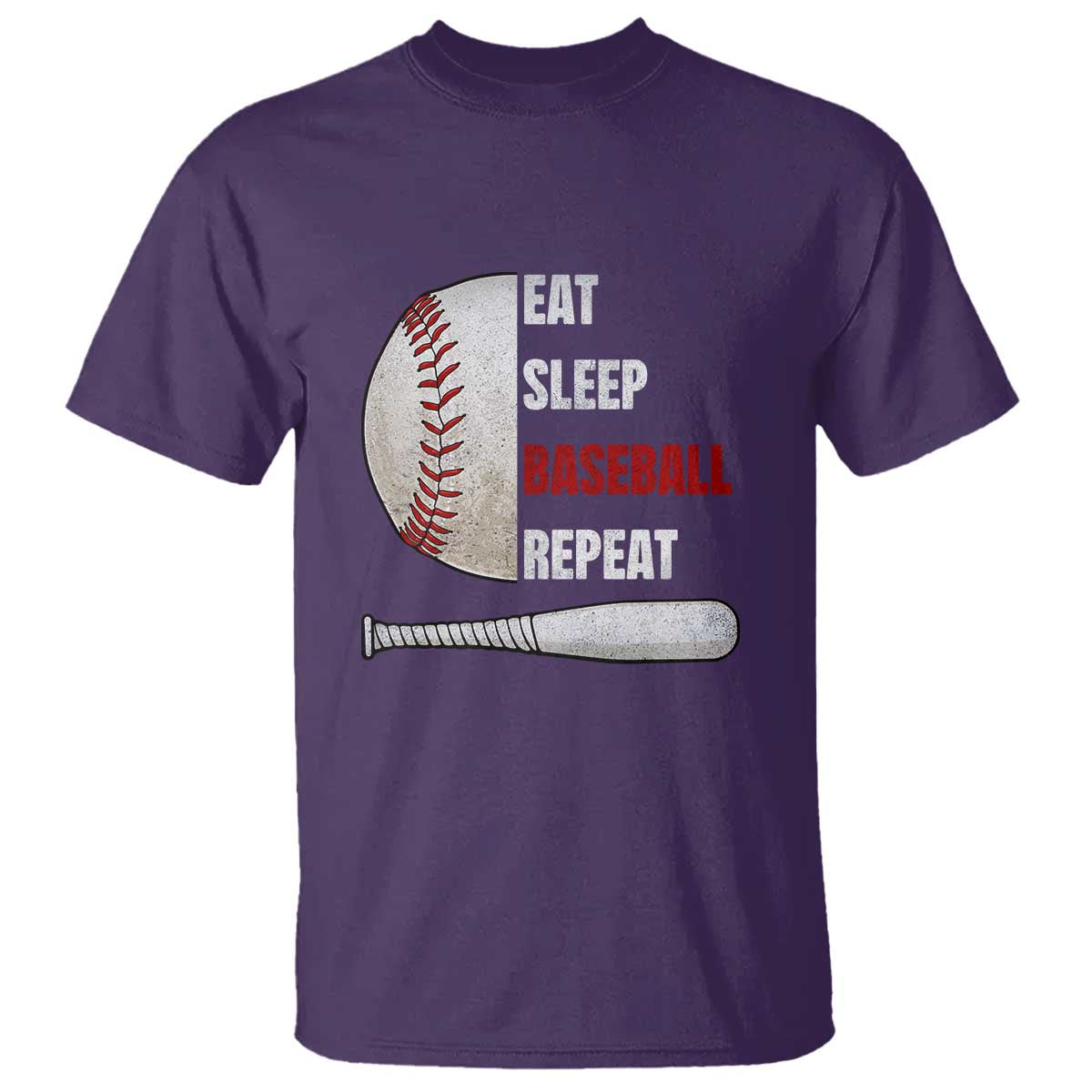 Baseball Player T Shirt Retro Funny Eat Sleep Baseball Repeat