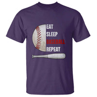 Baseball Player T Shirt Retro Funny Eat Sleep Baseball Repeat