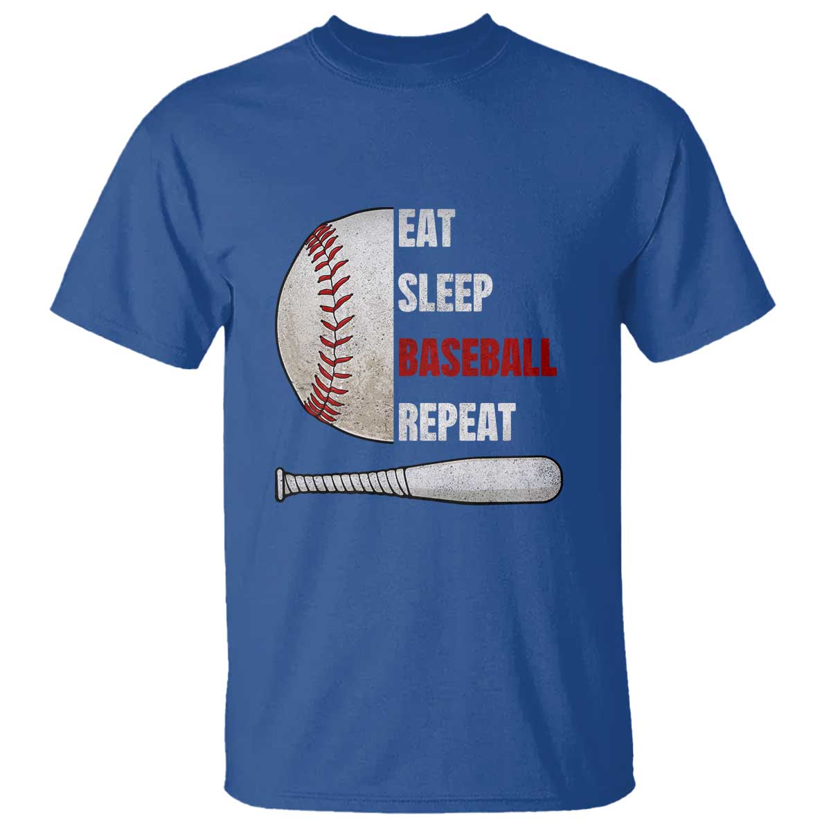 Baseball Player T Shirt Retro Funny Eat Sleep Baseball Repeat