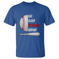 Baseball Player T Shirt Retro Funny Eat Sleep Baseball Repeat