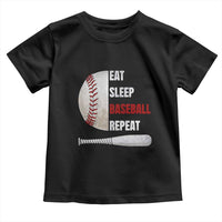 Baseball Player Toddler T Shirt Retro Funny Eat Sleep Baseball Repeat