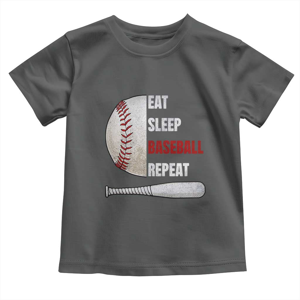 Baseball Player Toddler T Shirt Retro Funny Eat Sleep Baseball Repeat