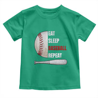 Baseball Player Toddler T Shirt Retro Funny Eat Sleep Baseball Repeat
