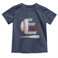 Baseball Player Toddler T Shirt Retro Funny Eat Sleep Baseball Repeat