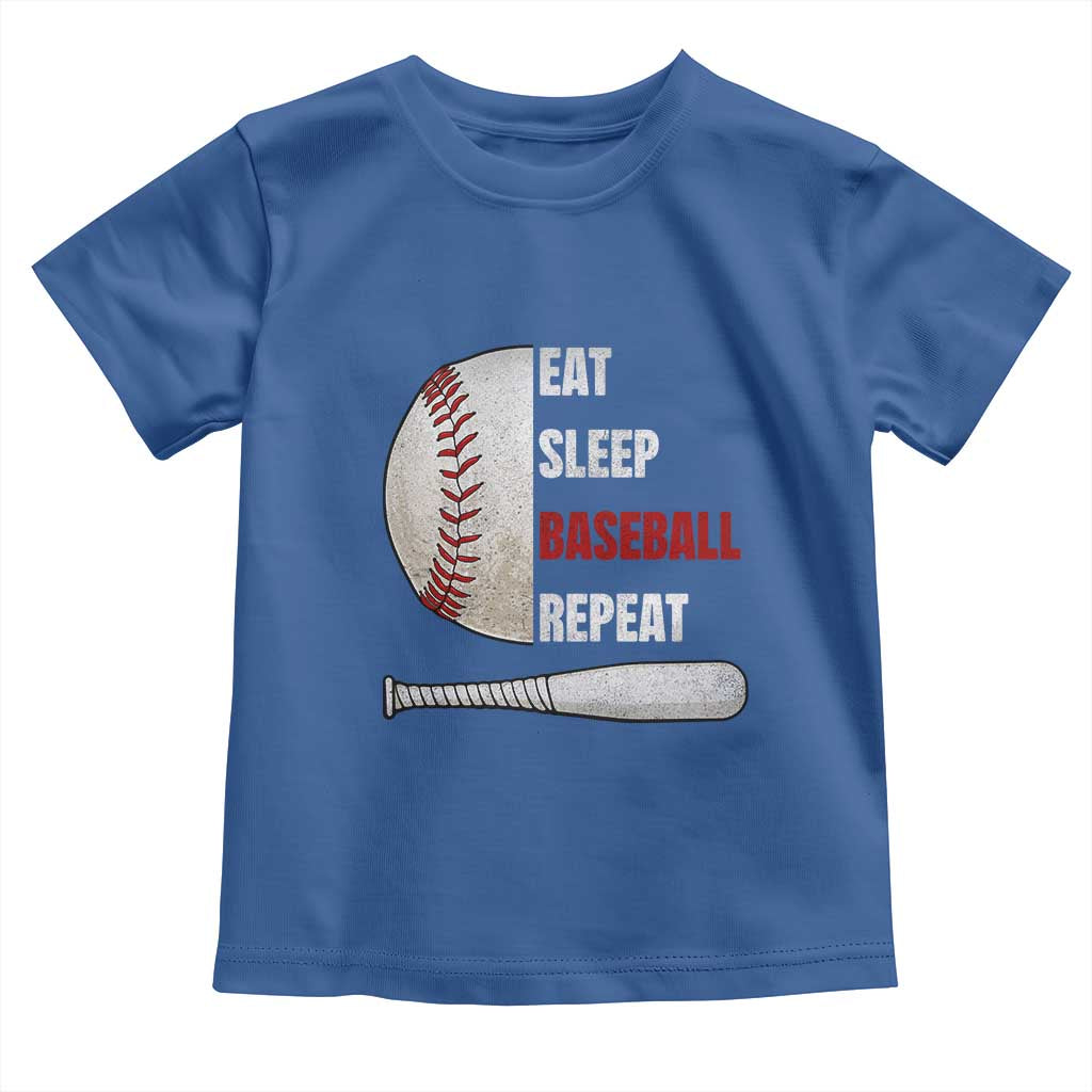 Baseball Player Toddler T Shirt Retro Funny Eat Sleep Baseball Repeat