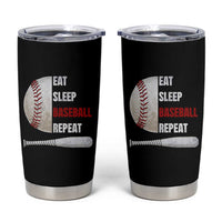 Baseball Player Tumbler Cup Retro Funny Eat Sleep Baseball Repeat