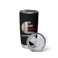 Baseball Player Tumbler Cup Retro Funny Eat Sleep Baseball Repeat