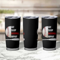 Baseball Player Tumbler Cup Retro Funny Eat Sleep Baseball Repeat