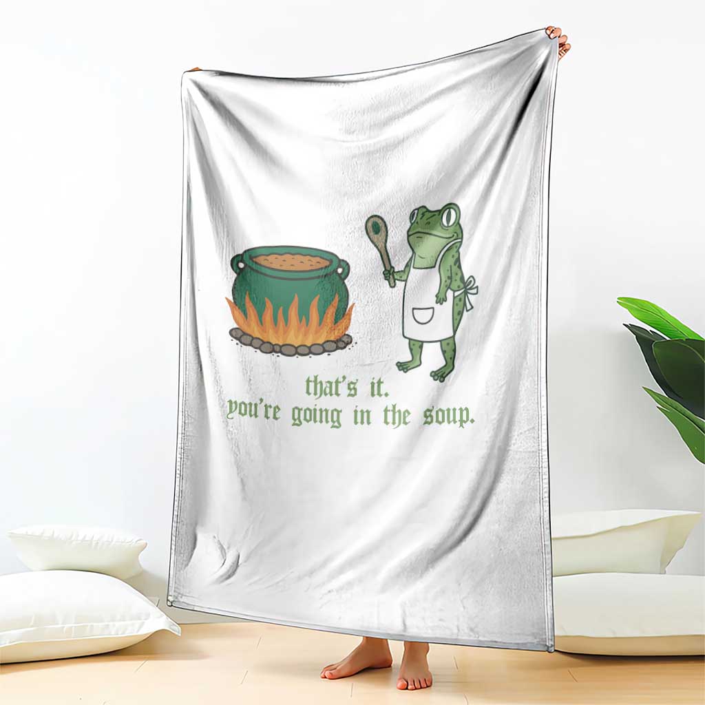 Funny Frog Throw Blanket Thats It You're Going In The Soup Weird Weirdcore Meme - Wonder Print Shop