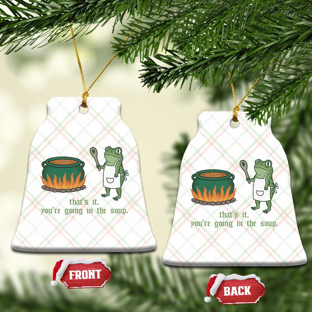 Funny Frog Ceramic Ornament Thats It You're Going In The Soup Weird Weirdcore Meme - Wonder Print Shop