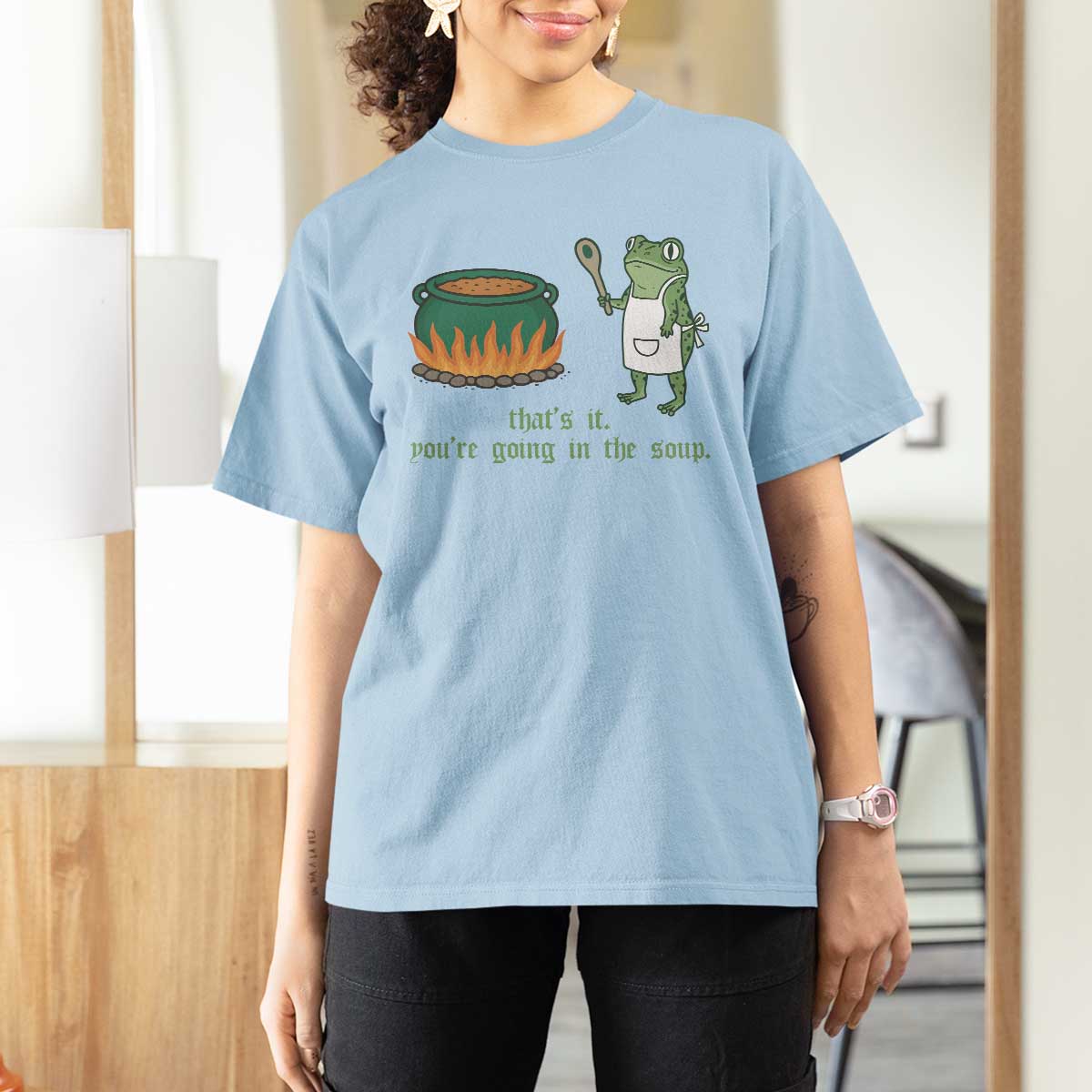 Funny Frog T Shirt For Women Thats It You're Going In The Soup Weird Weirdcore Meme - Wonder Print Shop