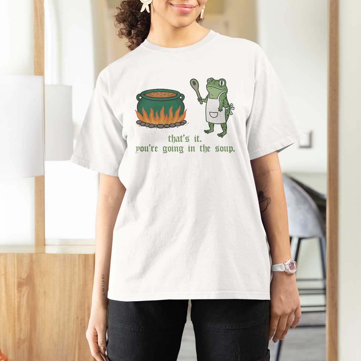 Funny Frog T Shirt For Women Thats It You're Going In The Soup Weird Weirdcore Meme - Wonder Print Shop