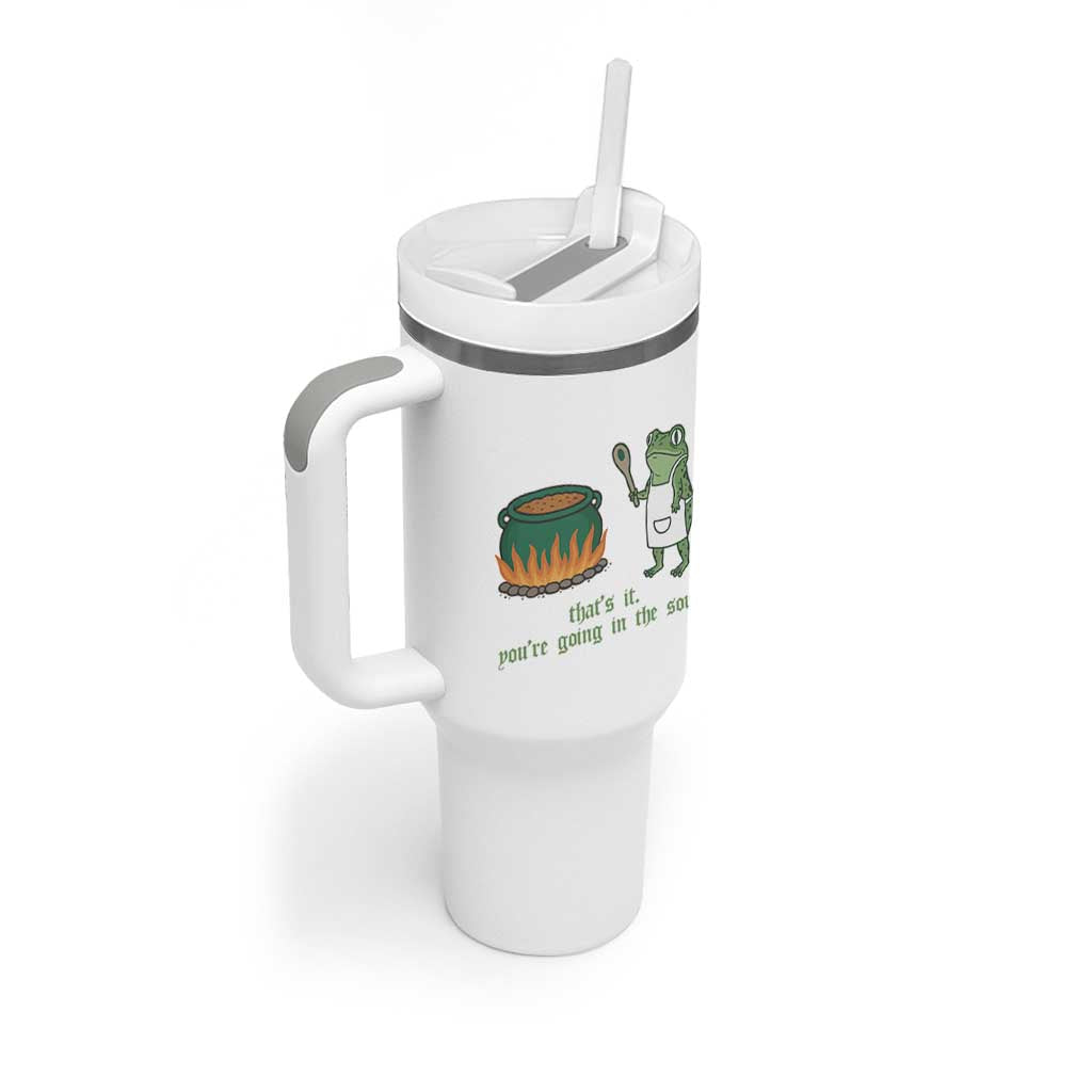 Funny Frog Tumbler With Handle Thats It You're Going In The Soup Weird Weirdcore Meme - Wonder Print Shop