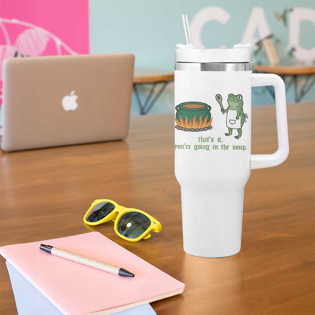 Funny Frog Tumbler With Handle Thats It You're Going In The Soup Weird Weirdcore Meme - Wonder Print Shop