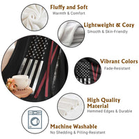 American Flag Drumsticks Throw Blanket USA Drummers Vintage Drum Sticks - Wonder Print Shop