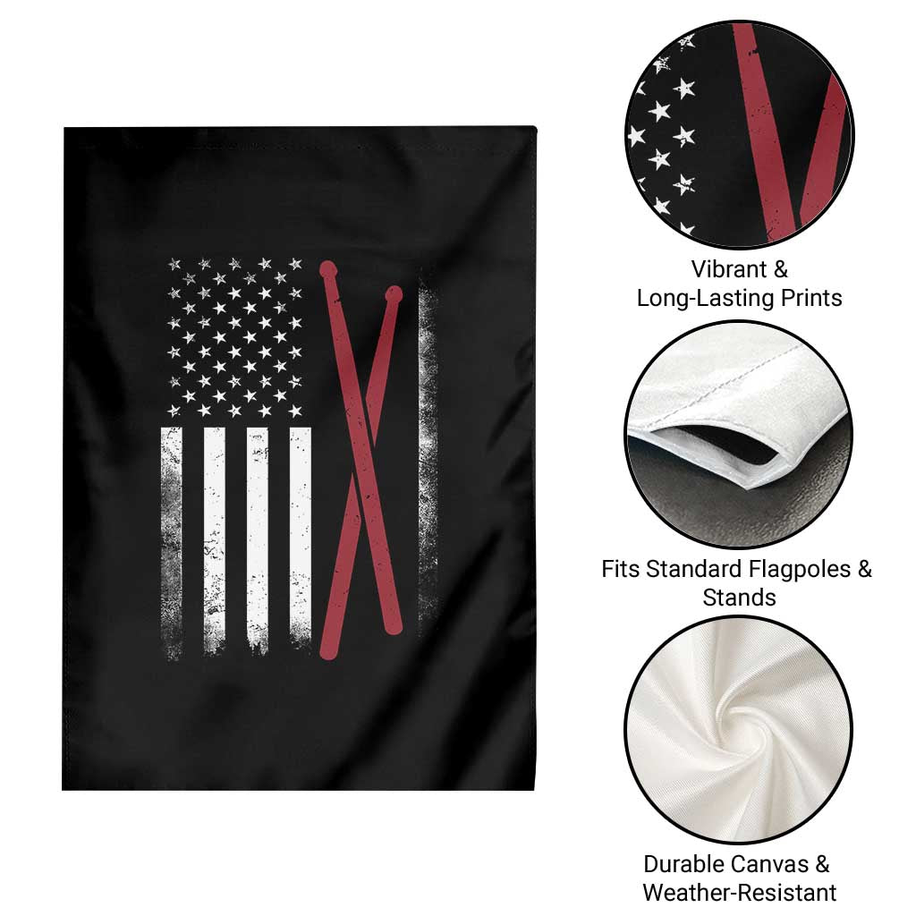 American Flag Drumsticks Garden Flag USA Drummers Vintage Drum Sticks - Wonder Print Shop