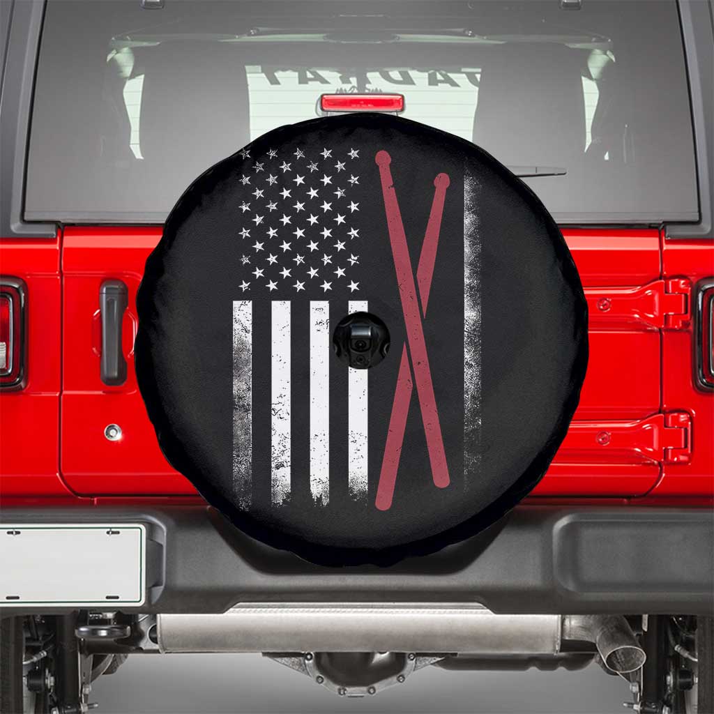 American Flag Drumsticks Spare Tire Cover USA Drummers Vintage Drum Sticks - Wonder Print Shop