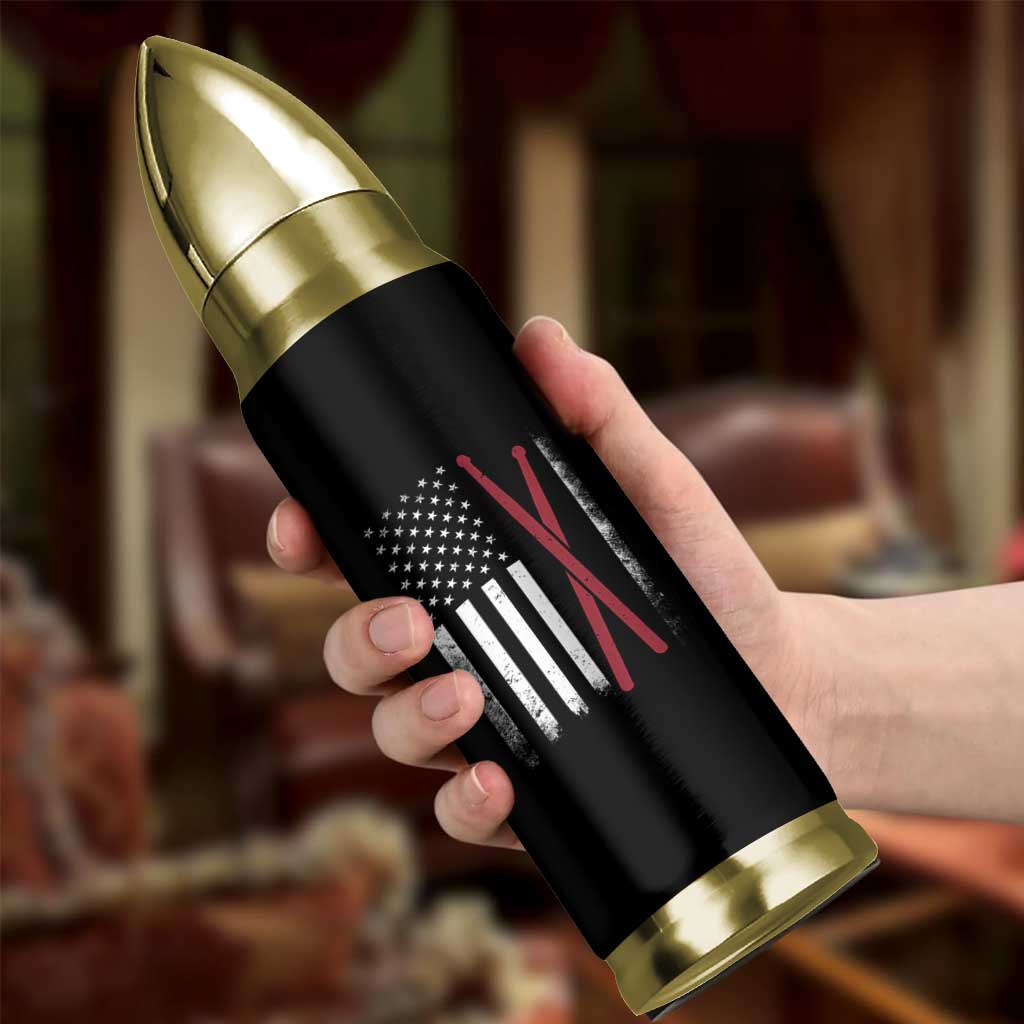 American Flag Drumsticks Bullet Tumbler USA Drummers Vintage Drum Sticks - Wonder Print Shop