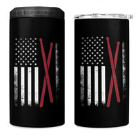 American Flag Drumsticks 4 in 1 Can Cooler Tumbler USA Drummers Vintage Drum Sticks - Wonder Print Shop