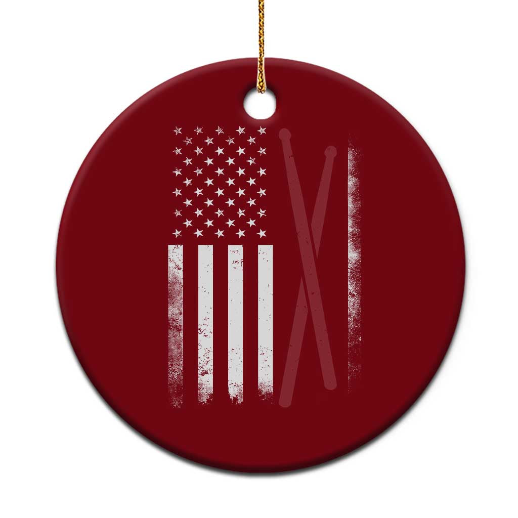American Flag Drumsticks Ceramic Ornament USA Drummers Vintage Drum Sticks - Wonder Print Shop