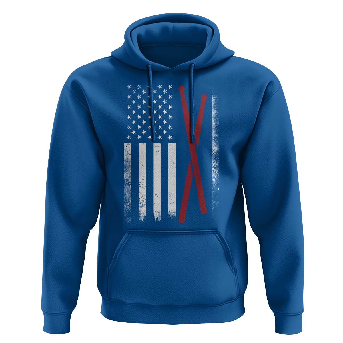 American Flag Drumsticks Hoodie USA Drummers Vintage Drum Sticks - Wonder Print Shop