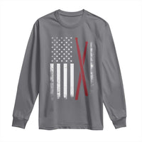 American Flag Drumsticks Long Sleeve Shirt USA Drummers Vintage Drum Sticks - Wonder Print Shop