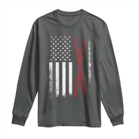 American Flag Drumsticks Long Sleeve Shirt USA Drummers Vintage Drum Sticks - Wonder Print Shop