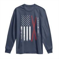 American Flag Drumsticks Long Sleeve Shirt USA Drummers Vintage Drum Sticks - Wonder Print Shop