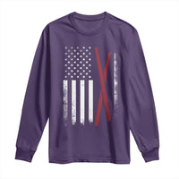 American Flag Drumsticks Long Sleeve Shirt USA Drummers Vintage Drum Sticks - Wonder Print Shop