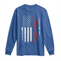 American Flag Drumsticks Long Sleeve Shirt USA Drummers Vintage Drum Sticks - Wonder Print Shop