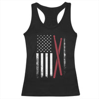 American Flag Drumsticks Racerback Tank Top USA Drummers Vintage Drum Sticks - Wonder Print Shop